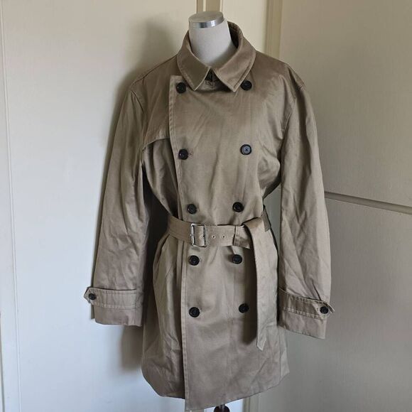 Banana Republic Men's Tan Trench Coat, NWOT, Sz. L - Picture 1 of 12